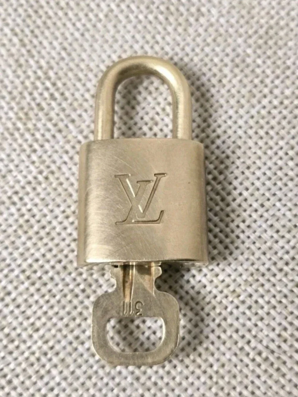 Louis Vuitton Lock and Key #311 Padlock Authentic Gold Bag Charm